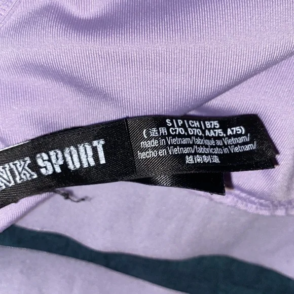Victoria’s Secret Pink Sport juniors Lavender racer back wire free bra sz small - Picture 6 of 6